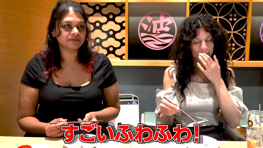 Real reaction to hamachi sashimi at 北海道マルハ酒場 御徒町二号店, Tokyo