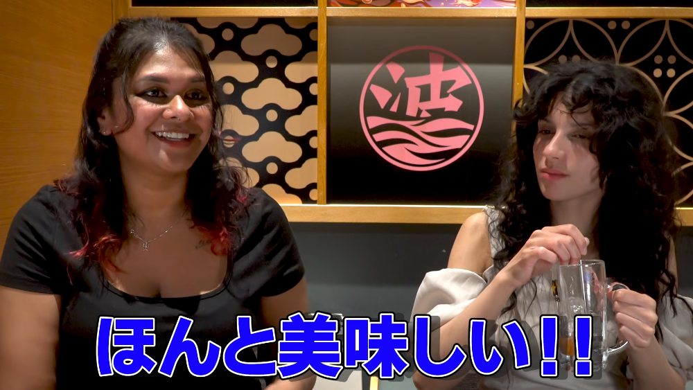 Real reaction to the giant oyster at 北海道マルハ酒場 御徒町二号店, Tokyo